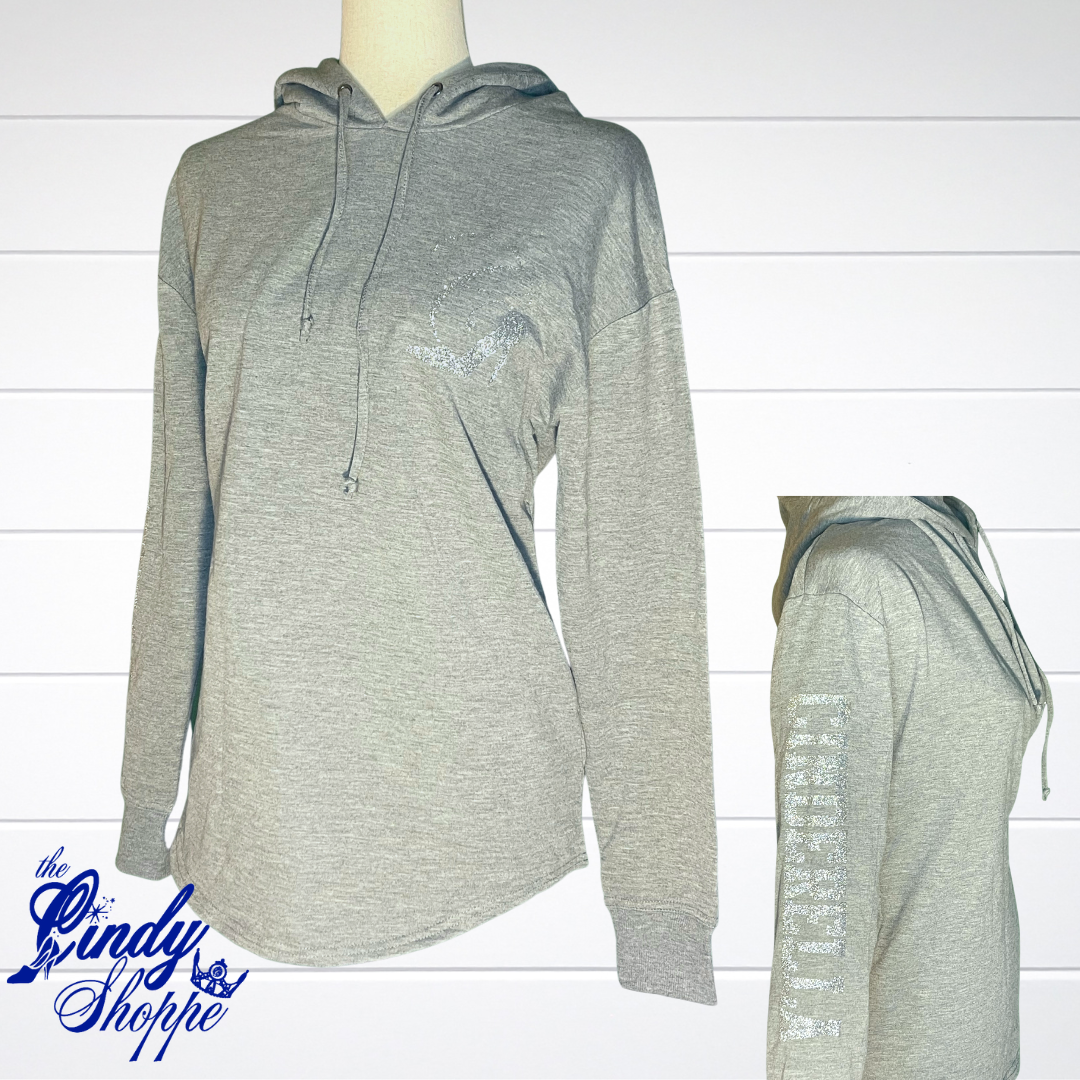 Gray Sparkle Hoodie - The Cindy Shoppe