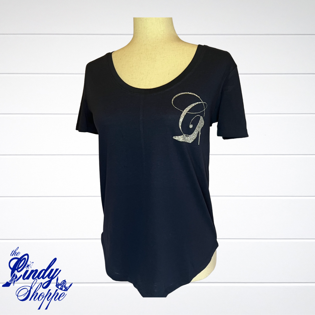 Soft Navy Boat Neck Flowy Tee - The Cindy Shoppe